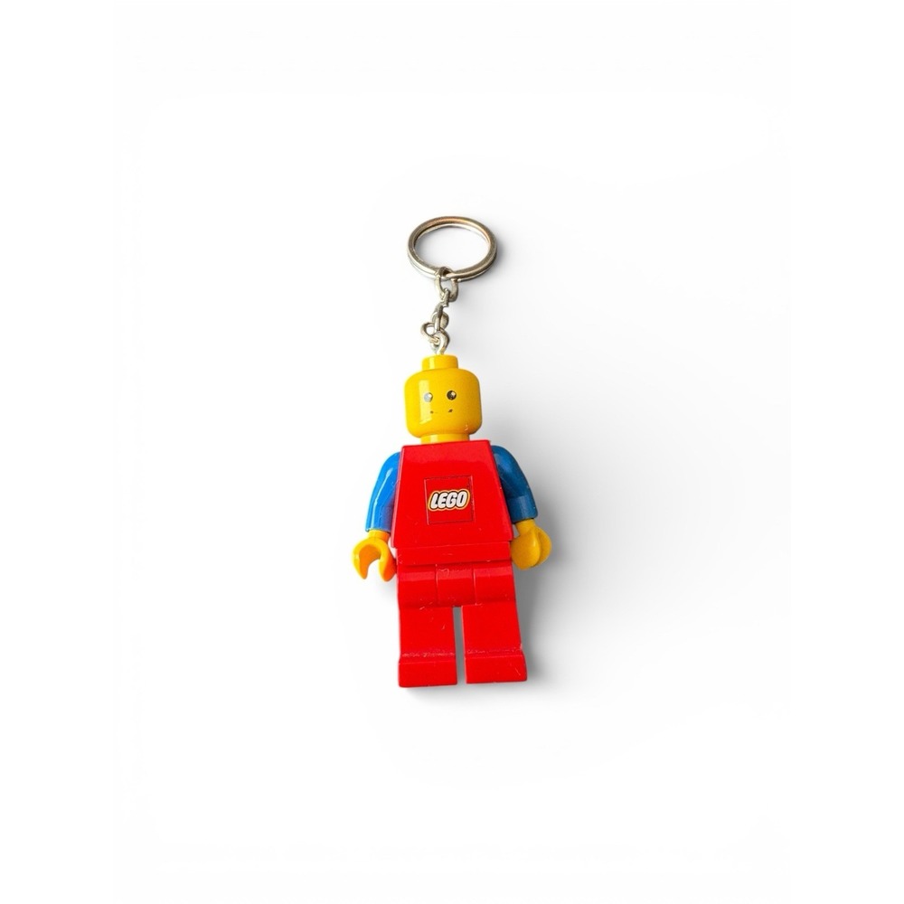 LEGO Classic Minifigure Keychain Flashlight LED Key Light Red Torso Logo Vintage